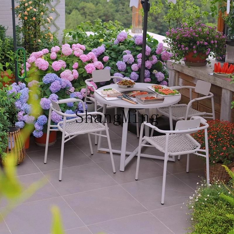 

FGoutdoor table and chairs garden terrace dining table and chairs outdoor home balcony leisure courtyard barbecue combination