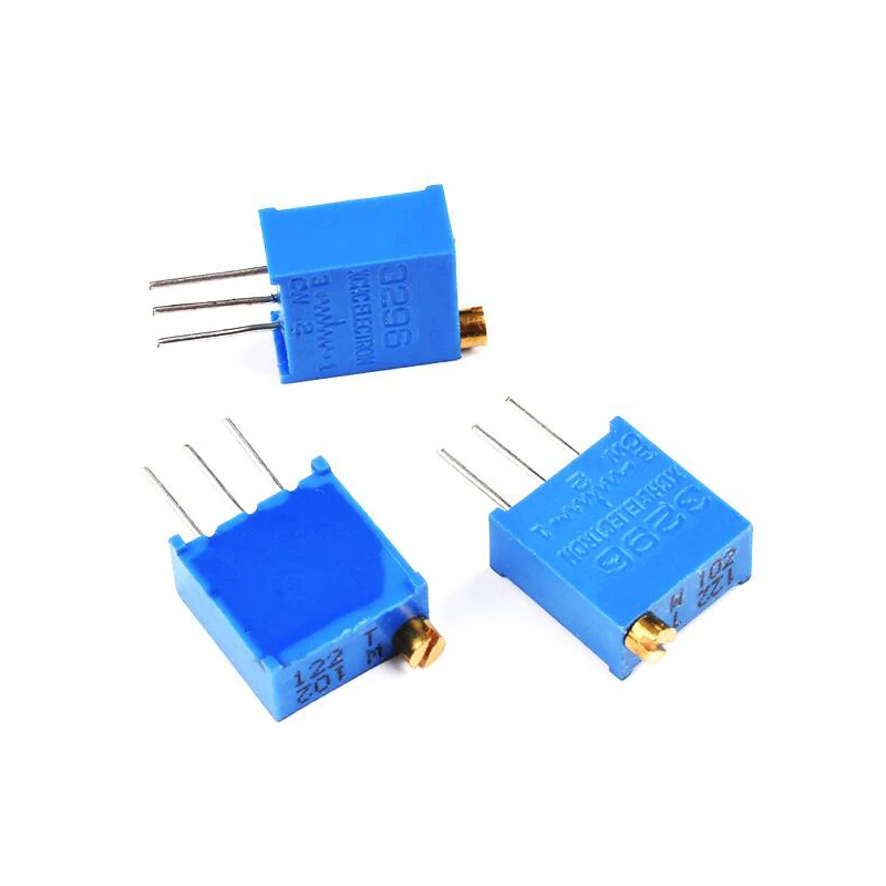 50 ชิ้น/ล็อต 3296W Multiturn Trimmer Potentiometer Kit ความแม่นยําสูง 3296 ตัวต้านทานตัวแปร 500R 1K 2K 5K 10K 20K 50K 100K 200K 1M