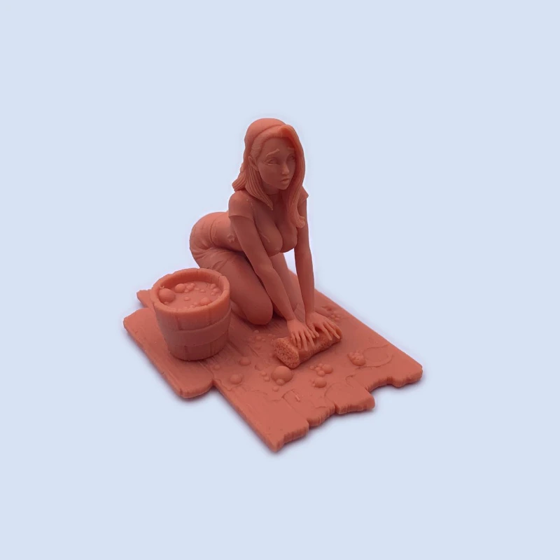 Modèle de figurine de femme de chambre non peinte et non assemblée, personnages de dessins animés animés, 1/24 résine, livraison gratuite