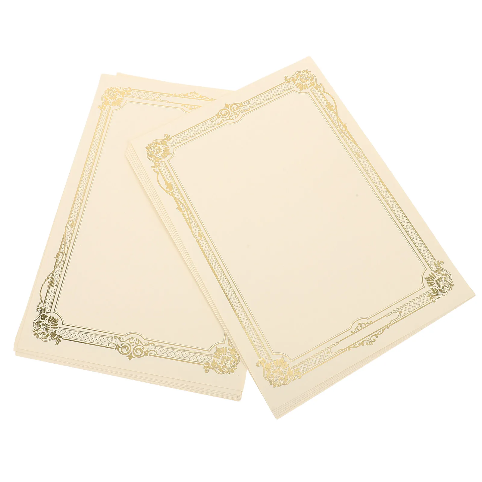 20Sheets Certificate Paper Blank Gold Foil Silver Border 11.81x8.27 Inch Writable Academic Achievement Graduation Award