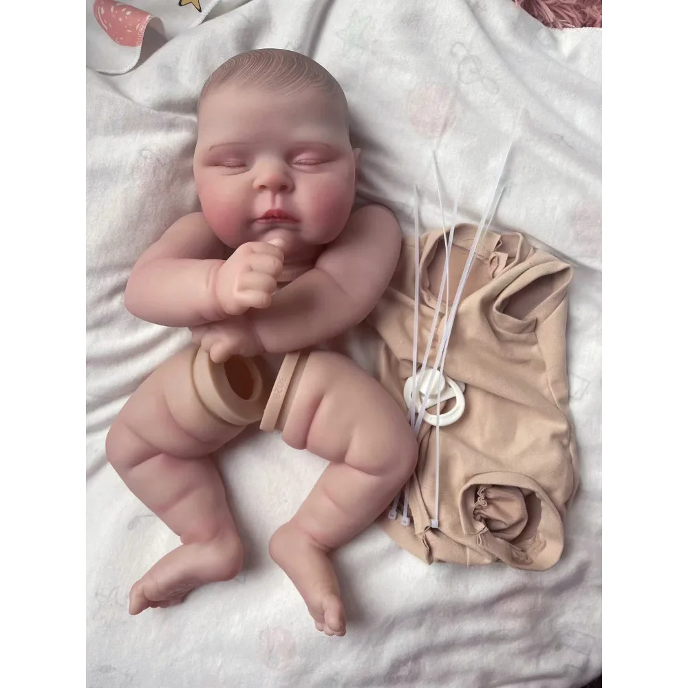 21inch Reborn Doll Kit Peaches Already Painted Kits 3D Skin with Visible Veins Reborn Doll Parts with Cloth Body Kit Bebe Reborn