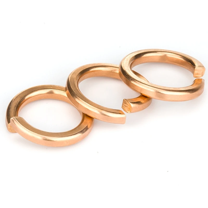 브론즈/구리/황동 스플릿 스프링 와셔 M2 M2.5 M3 M4 M5 M6 M8 M10-M22 탄성 가스켓 쉘 패드 스프링 잠금 와셔 풀림 방지