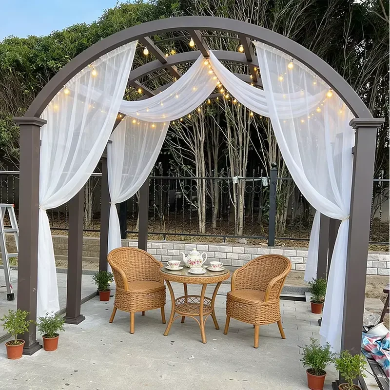 Modular Aluminum Arched Trellis System for Pergola Connectable Garden Arches Privacy for Creating Extended Shaded Safety