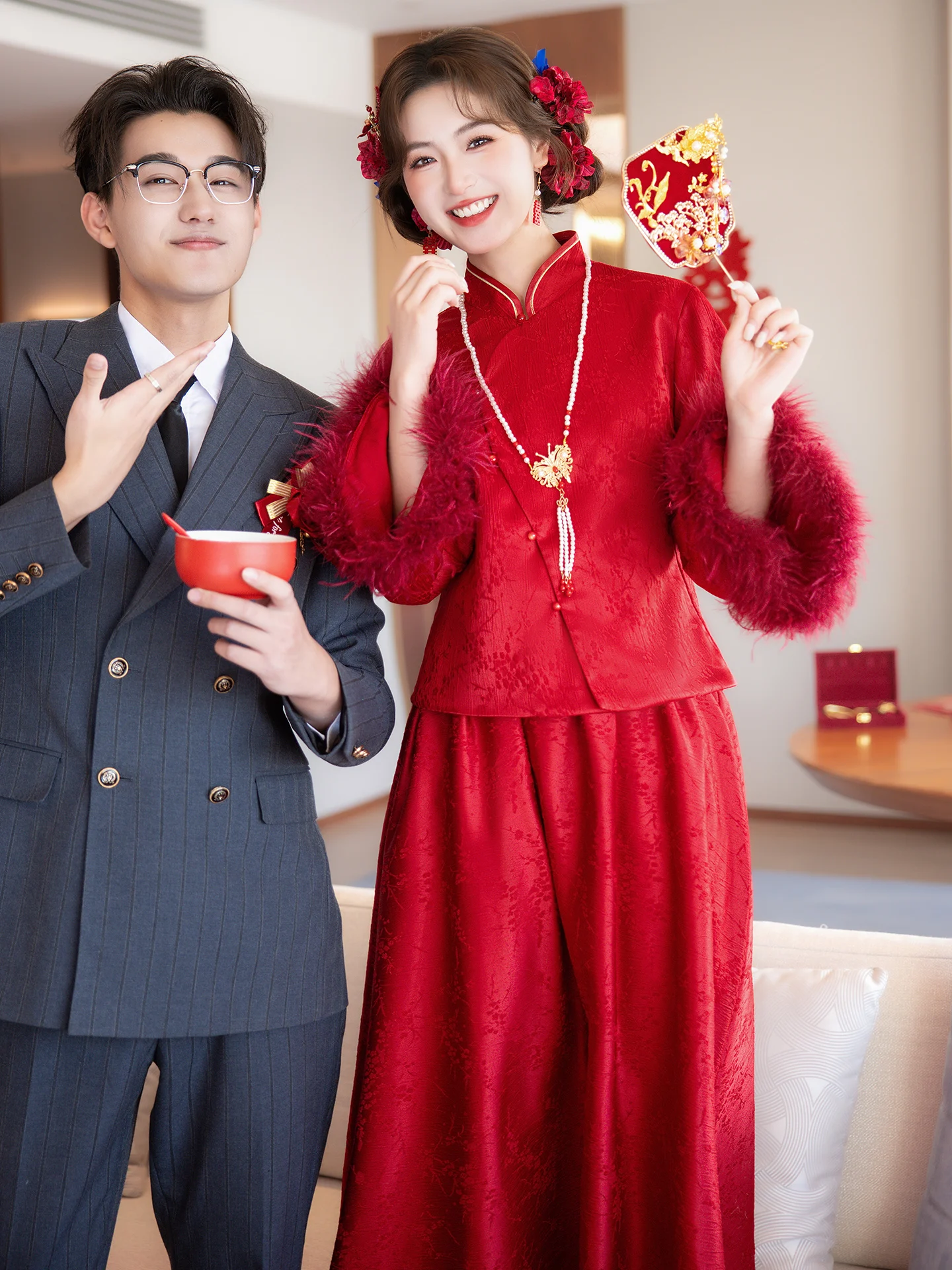 

Свадебное платье для беременных 2025: Новинка, большие размеры, китайский стиль, для помолвки, для возвращения домой, повседневное, осень-зима