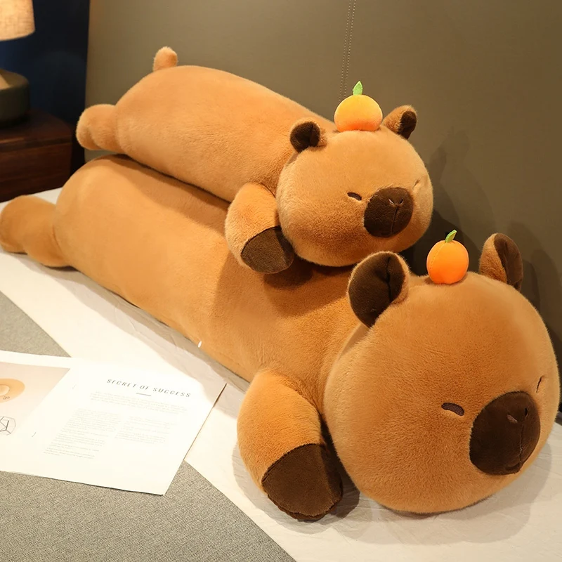 80-120cm Cartoon Capybara Stuffed Plush Toys Lovely Soft Long Capibara Sleeping Pillow Cushion Dolls Girl Birthday Women Gift