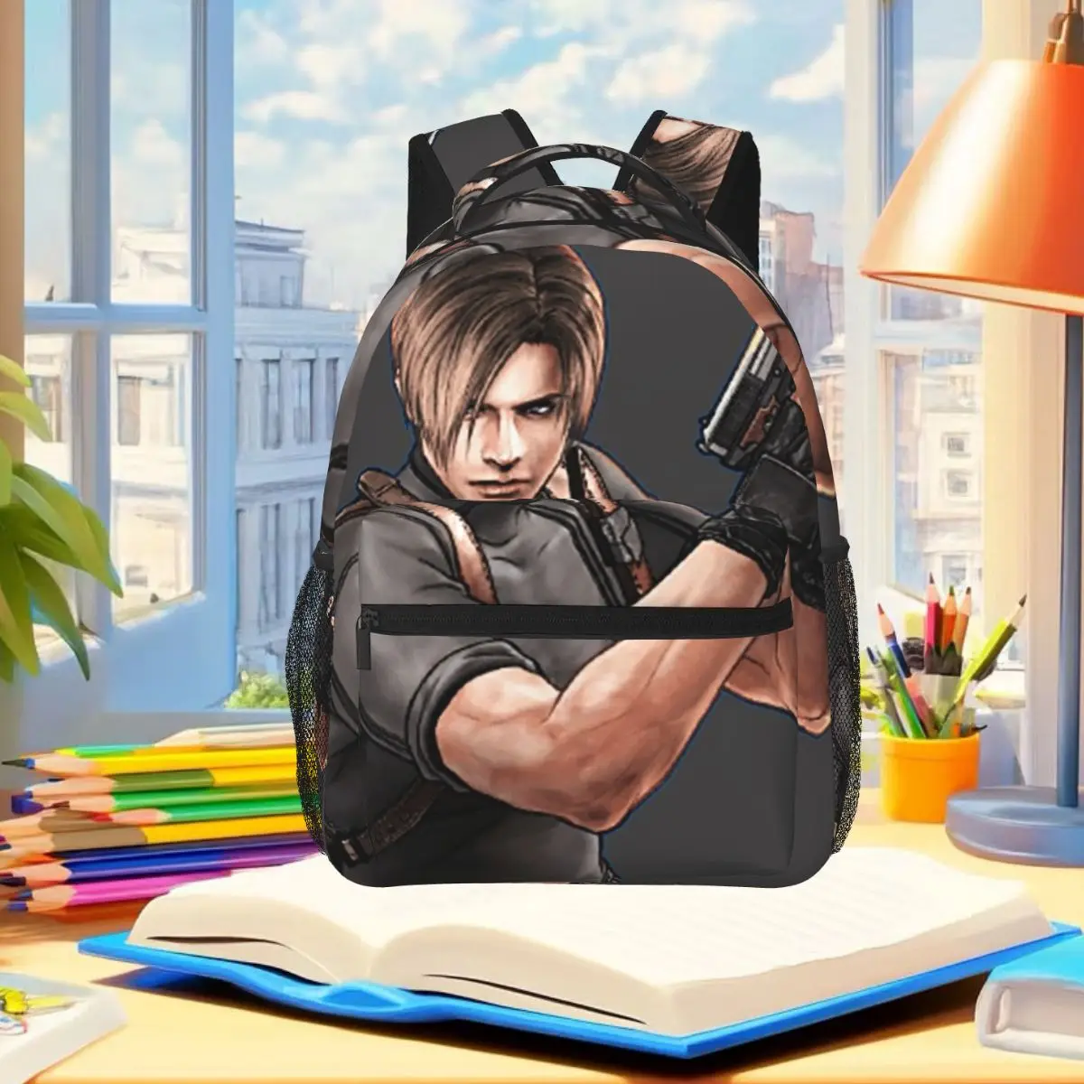 Resident Evils Leon Kennedy Game Student Backpack School Bag Hiking Travel Daypack for Boys Girls Fashion Bookbag Shoulder Bags view 6