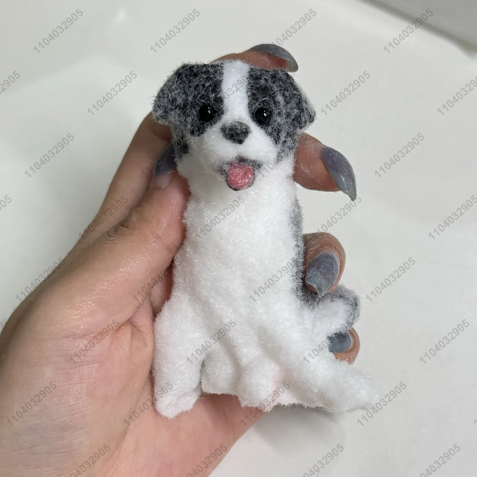 Border Collie Dog Taba Squishy Silicone Hand-Painted Doggy Puppy Fuzzy Animal Squeeze Toy Mochi Toy Hand Relax Stress Release