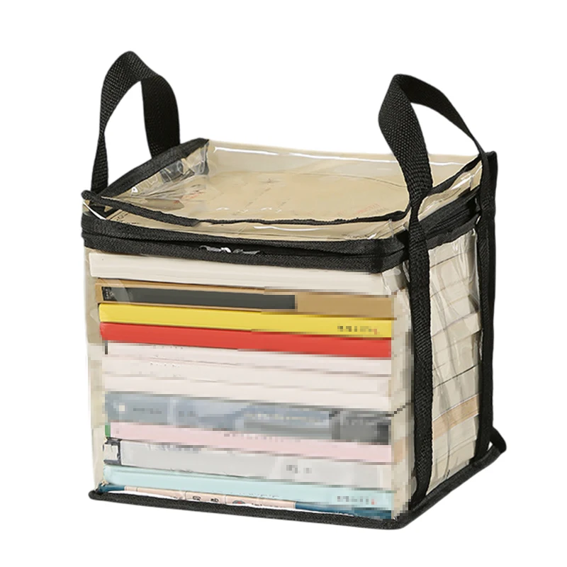 Scatola per libri pieghevole Dormitorio per studenti Aula Organizzatore di libri Scatola di immagazzinaggio per l'organizzazione di libri per la casa trasparente impermeabile