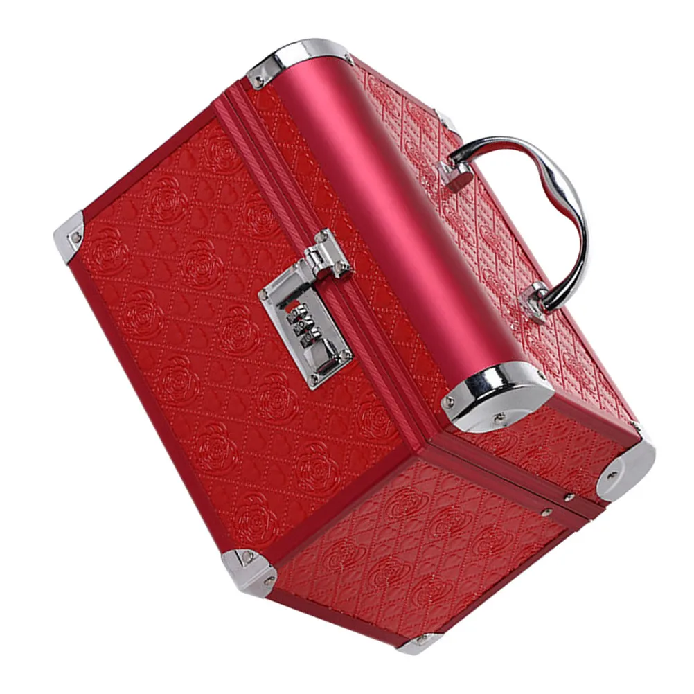 

Vintage Jewelry Box With Code Lock Dustproof Scratchproof Organizer For Earrings Necklaces Rings Jewelry Storage Container