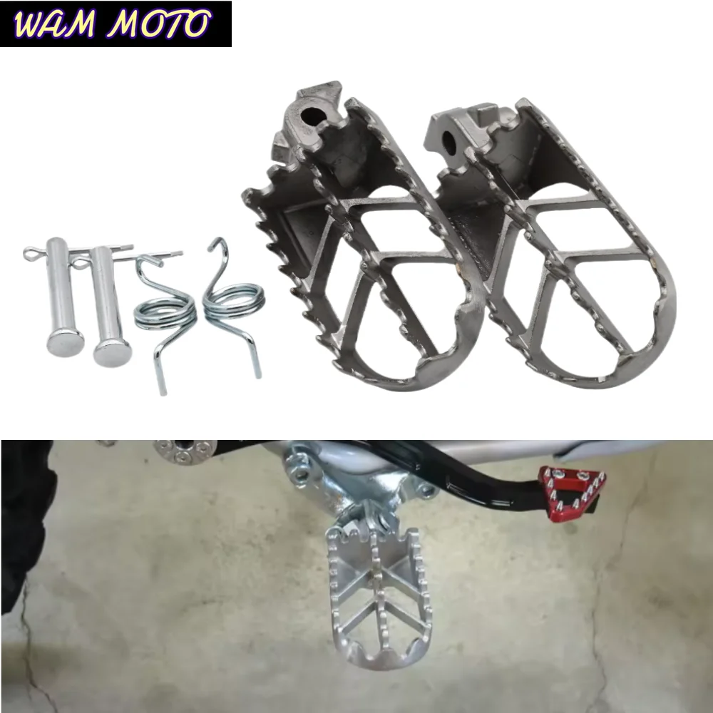 For Honda CRF 50/70/80/100 Yamaha TW200 Dirt Bike Motorcycle Accessories Stainless Steel Foot Peg Rest Pedal Footpegs