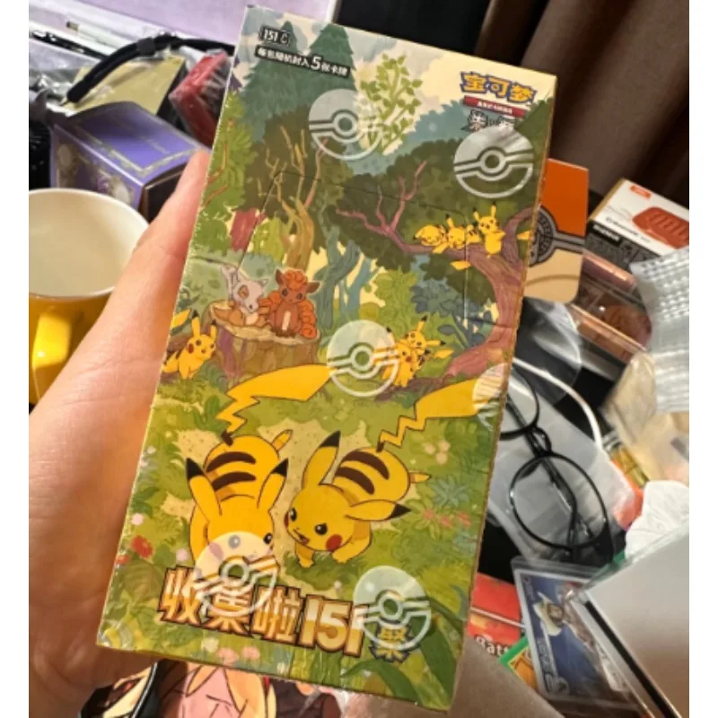 การ์ดสะสมโปเกมอนแท้ 100% ชุด 151 ชิ้น รวมการ์ดบูสเตอร์แพ็ค Ju ภาษาจีนตัวย่อ ของเล่นสะสม ของขวัญ