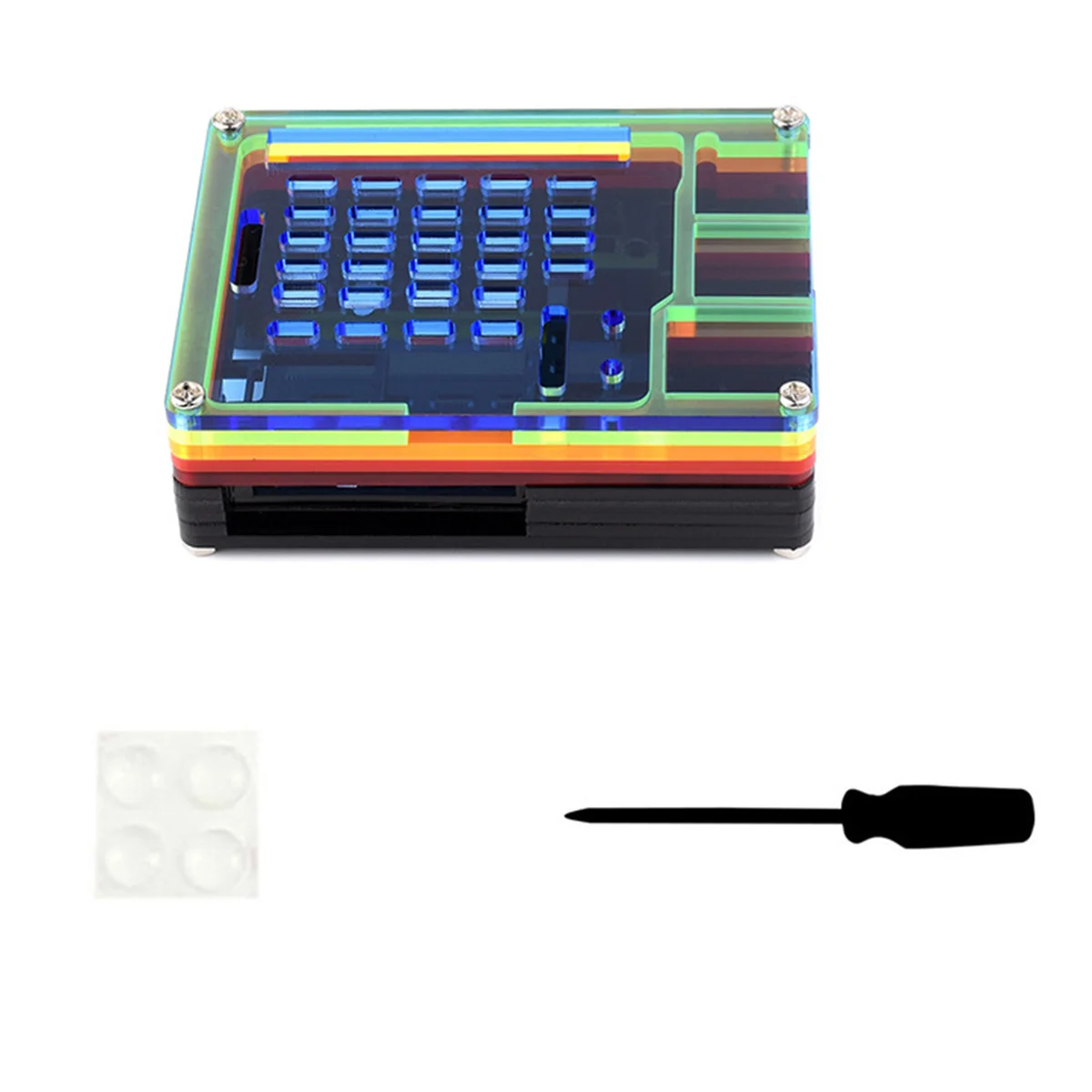 Carcasa transparente arcoíris para Raspberry Pi 5, funda protectora GPIO PCIe DSI CSI