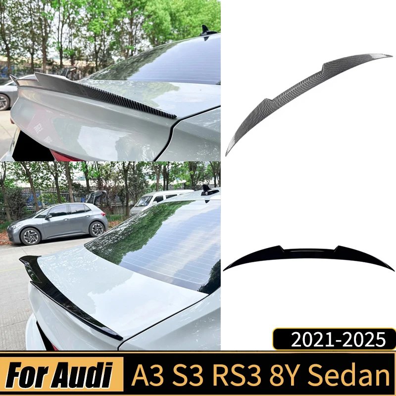 

Rear Trunk Lid for Audi A3 S3 RS3 8Y Sedan 2021 2022 2023 2024 2025 Car Spoiler Wing Splitter Tail Fin Guard Board Lip Body kits