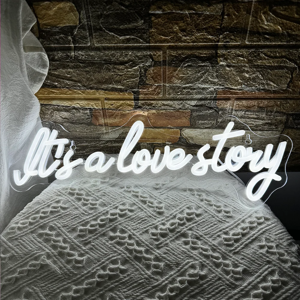 

It's a love story LED Neon Signs For Wall Decor Hotle Wedding Engagement Decor Birthday Party Valentines Day Gift USB Powered