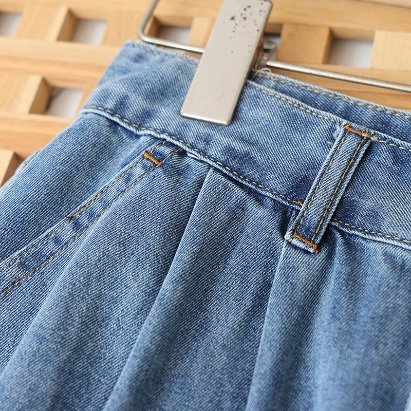 

Summer New Retro Slimming High Waist Straight Casual Denim orts Women's Simple Sle Domestic D Ladies Jeans