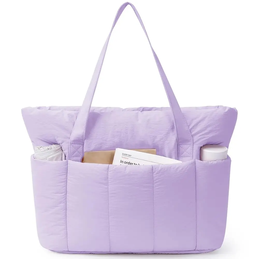 

Сумка-тоут Puffer Tote для женщин с отделением для ноутбука, стеганая сумка-тоут для работы, путешествий, переноски, для учителей и медсестер