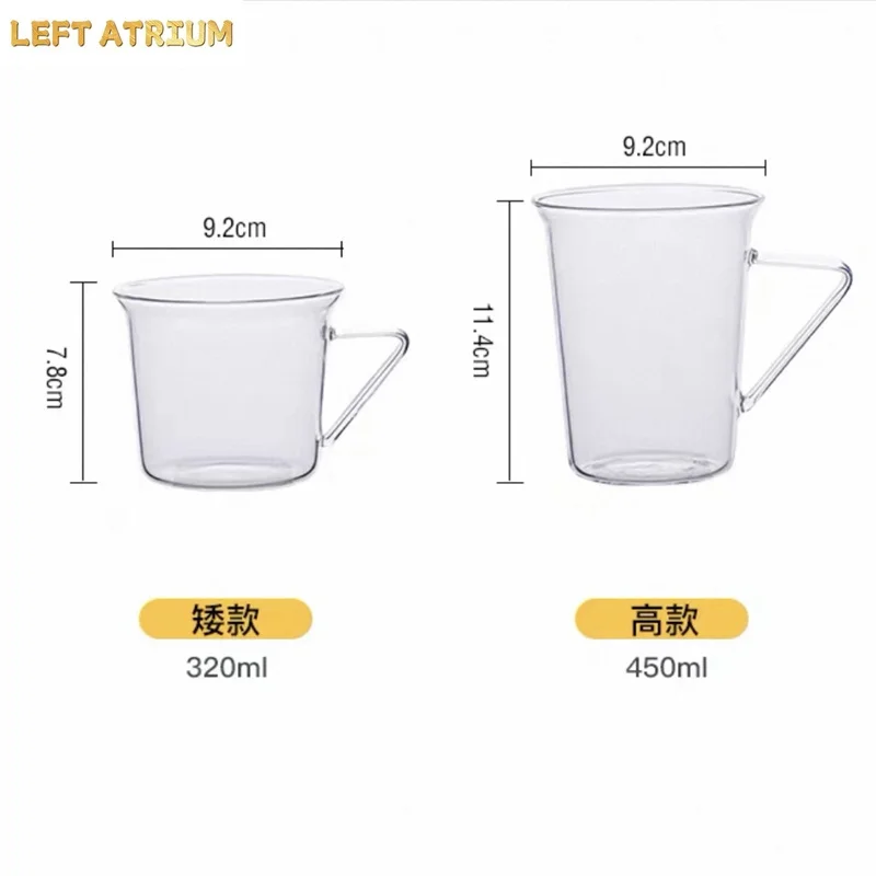 320ml 450ml Iced Americano Glass Coffee Mug With Handle  Breakfast Latte Juice Milk Cold Drink Cup and Mug Drinkware