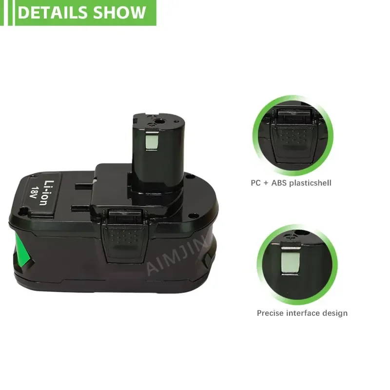 

for RYOBI 18V Electric Tools 6000mAh Lithium-ion Rechargeable Battery Suitable P108 P109 P106 P105 Preplacement