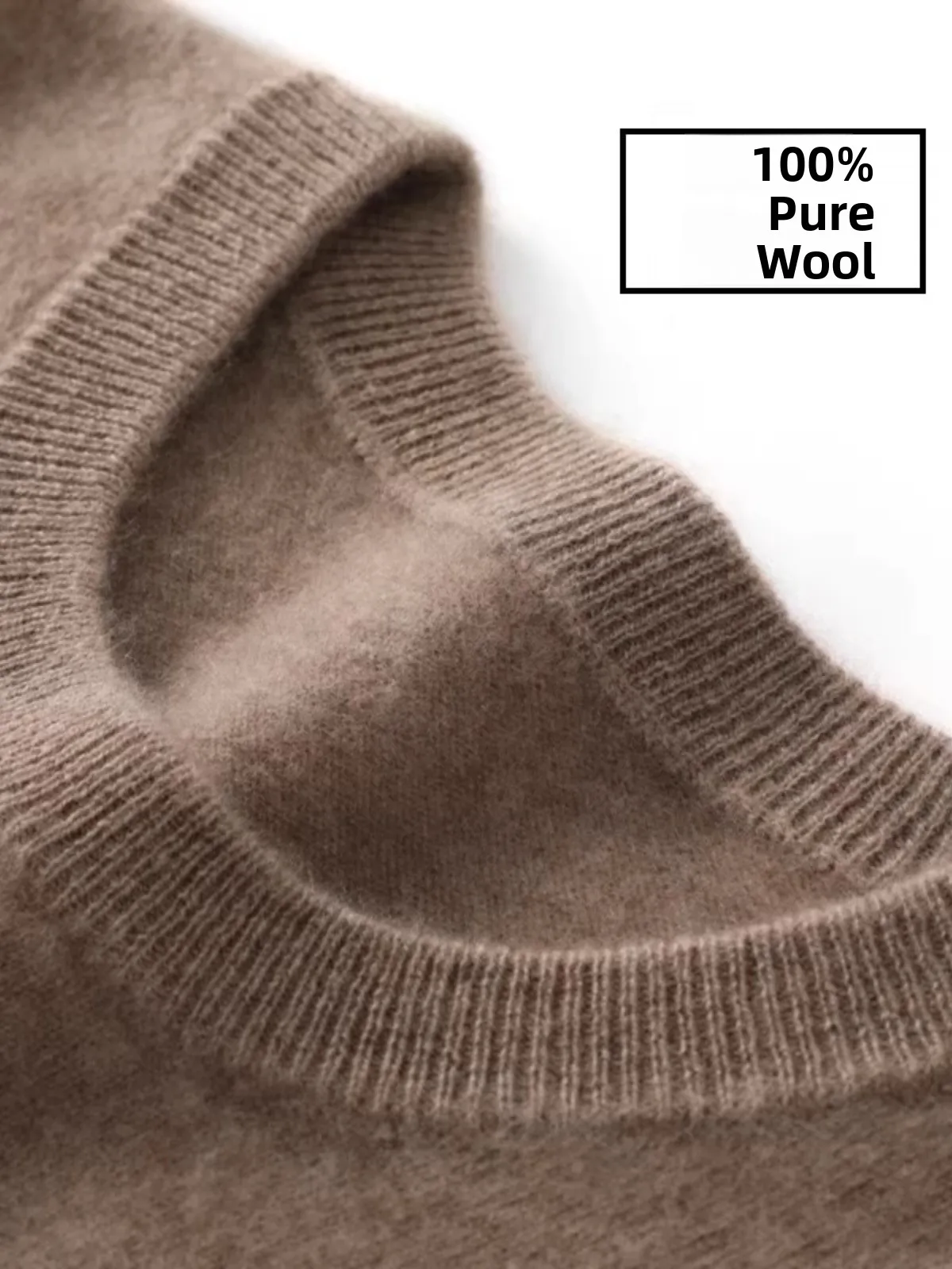 

Мужской шерстяной свитер с круглым вырезом, вязаный, зимний, модный, городской, деловой, повседневный, с длинным рукавом