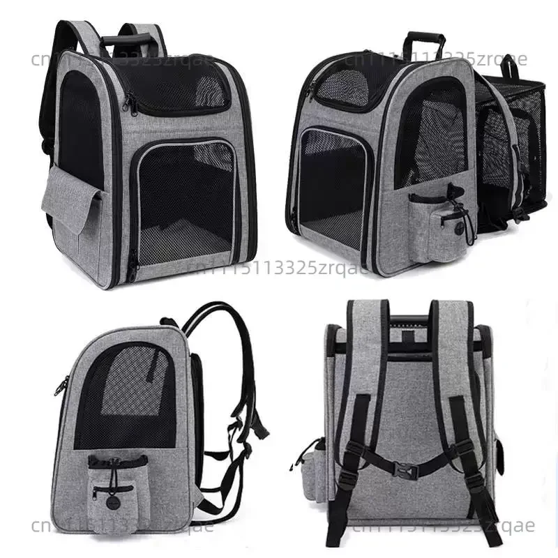 Pet Carrier Trolley Bag - Foldable, Backpackable, and Wheeled - Breathable, Large Capacity - Convertible Shoulder Bag - Export