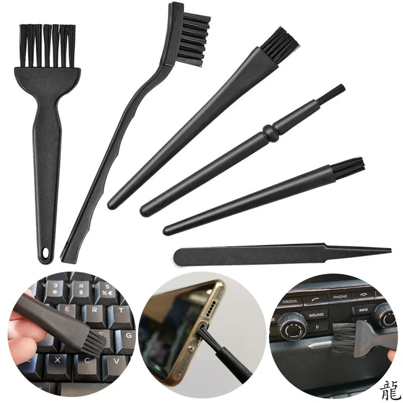 Black Keyboard Cleaning Brush Kit Small Computer Dust Brush Cleaner Anti-static For Laptop USB Household Cleaning Tool