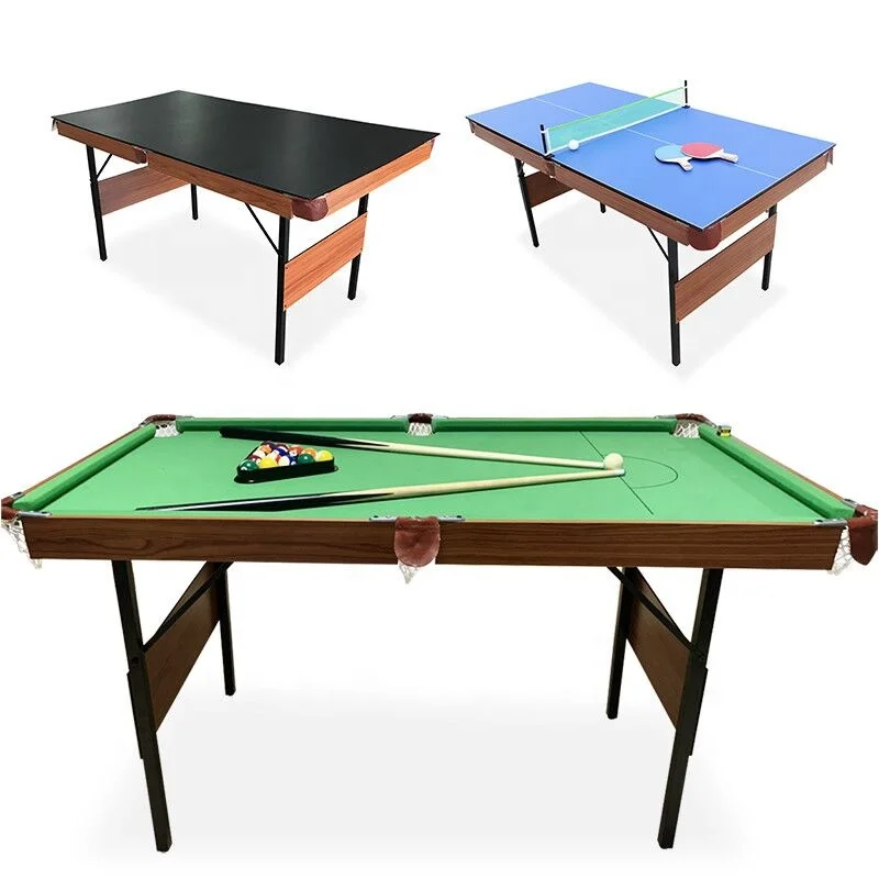 3 In 1 Multi Function Snooker Billiard Pool Table Pingpong Tennis Table And Dinning Top For Kids And Family Sports