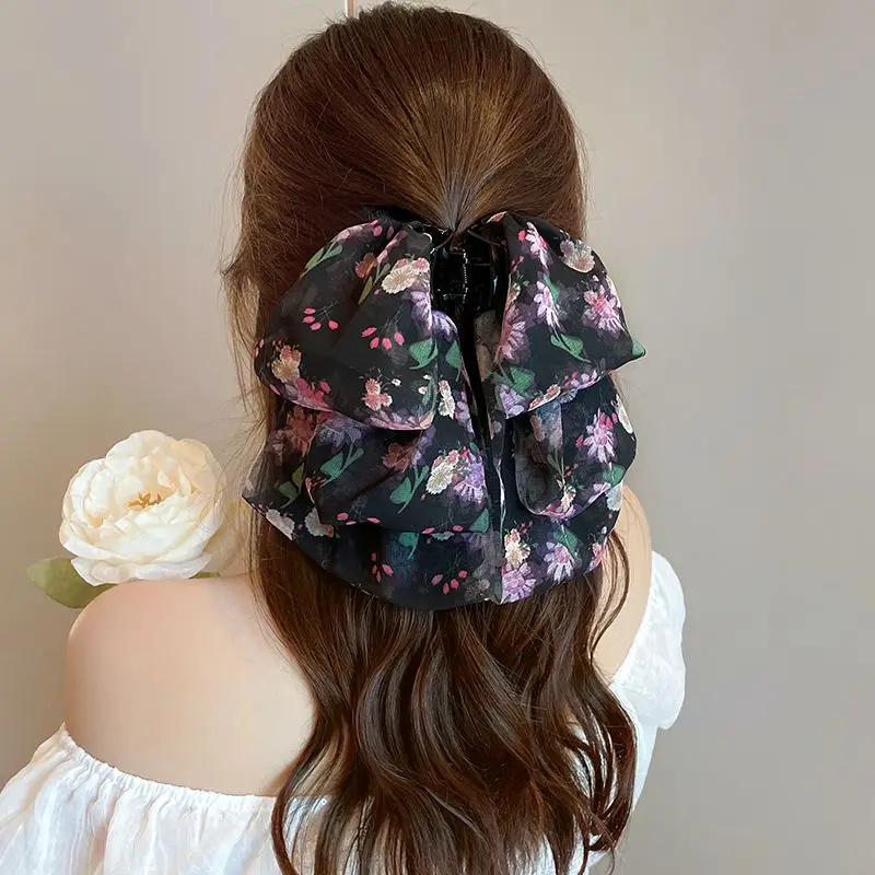 Women Girls Exquisite Sweet Hairband Hair Accessories Hair Clip Teenager Headwear Bowknot Multicoloured Layers Hair Claws