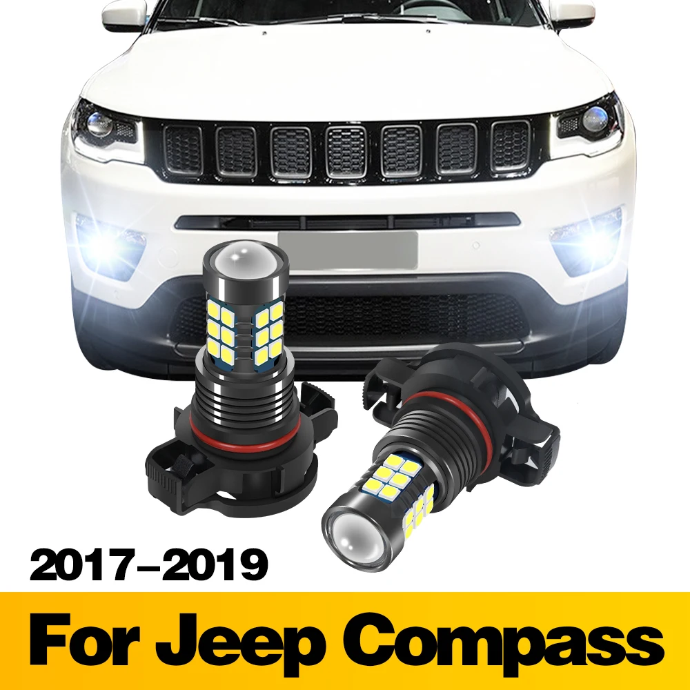 2Pcs LED Lamp Car Front Fog Light Accessories For Jeep Compass 2017 2018 2019