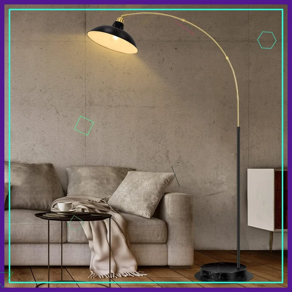 

Напольный светильник Black Gold Arc с мраморным основанием, 360° ° Поворотный кронштейн для гостиной, спальни или рабочего стола