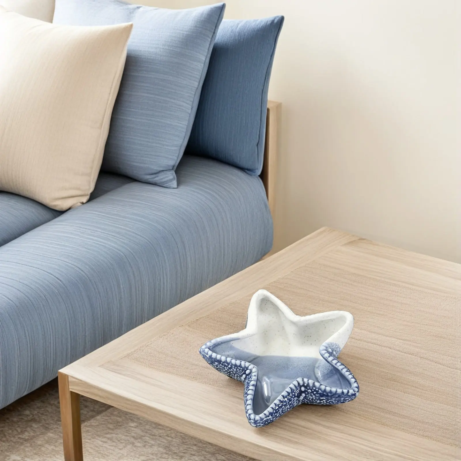 

1Pcs Sea Star Shape Ceramic Key Plate Premium Jewelry Storage Tray Stylish Home Decoration Multi Purpose Organizing Dish