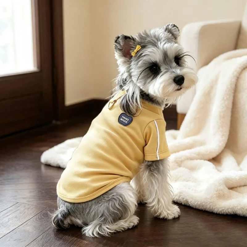 Solid Color Cat Base Layer Top, Warm Winter Vest for Pets, Casual 2-Leg Clothes for Maltese & Small Dogs