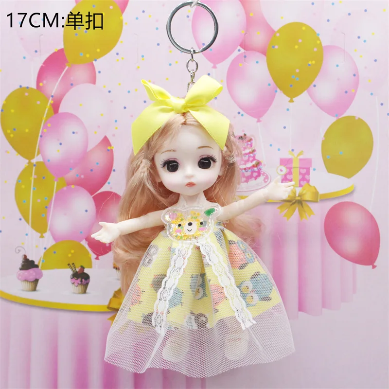 17cm Urocza Anime Dziewczyna Księżniczka Lalka Zabawka Brelok Wisiorek Modna Śliczna Sukienka Księżniczki Ruchome Stawy Lalka BJD Zawieszka do Torby Prezenty