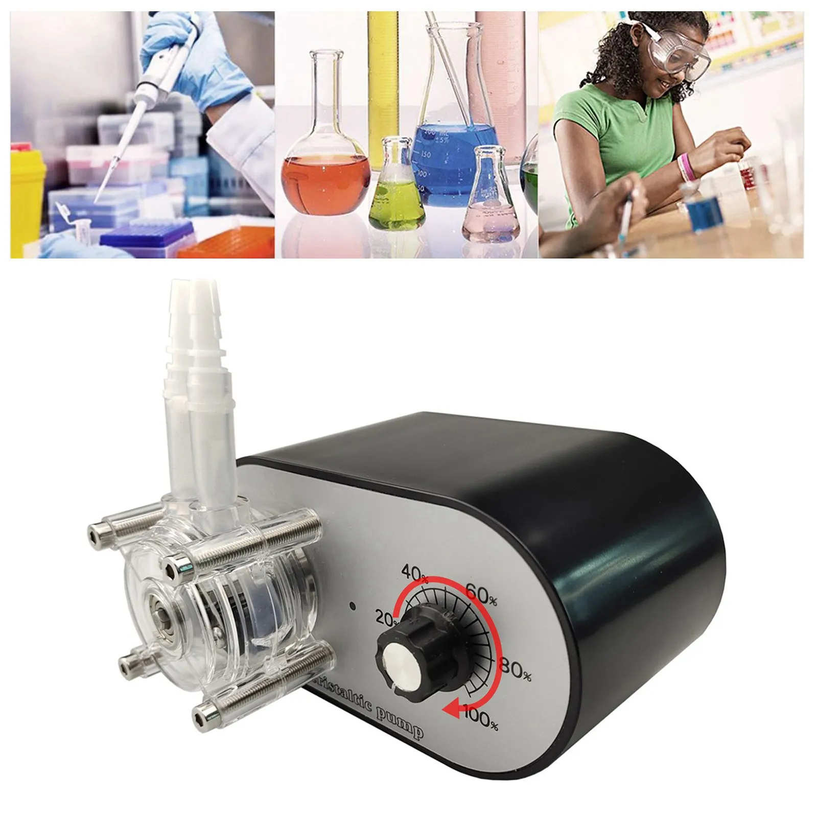 

G928A Peristaltic Pump 114-500ml/min Adjustable High Rate Self Priming Dosing Pump for Aquarium Lab Analysis Dosing Additives
