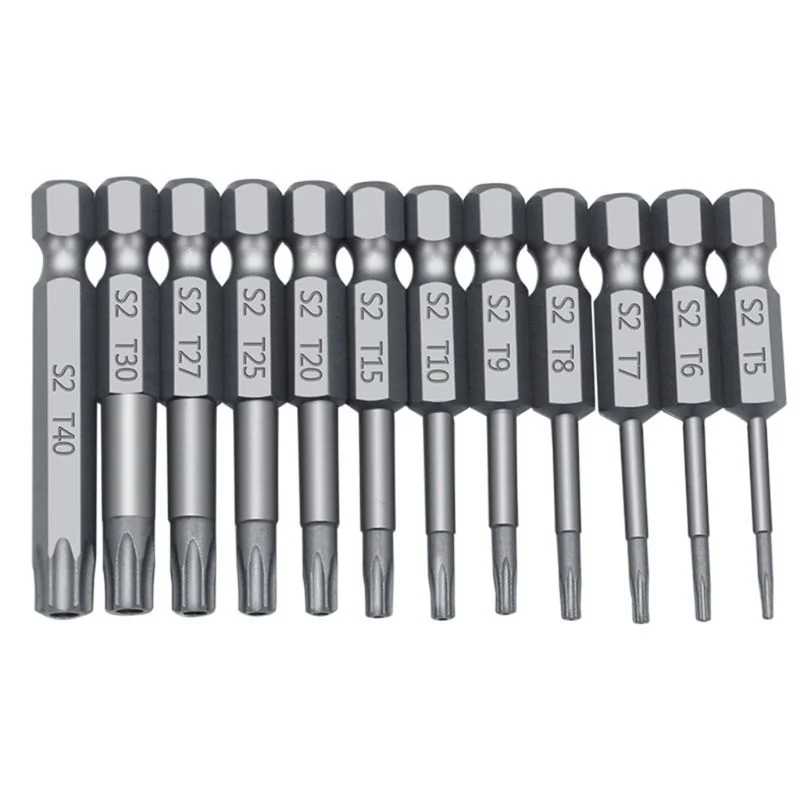 Security Bit Set Tamper Proof Screwdriver Drill Bit Screw Driver Bits Torx Flat Head 1/4" Hex Driver Bits