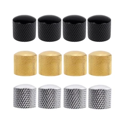 4 Pcs Metal Electric Guitar Volume Tone Control Knobs Buttons for Electric Guitar Bass Potentiometer 16 x 17mm