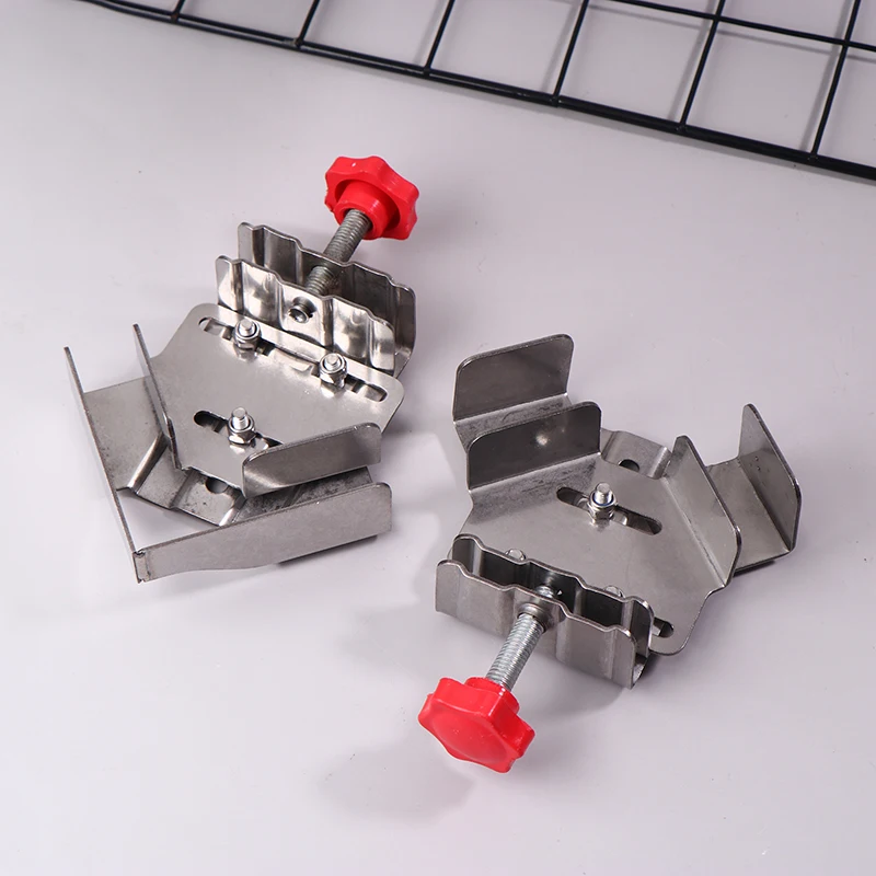 Morsetto ad angolo retto in acciaio inossidabile 90 °   Morsetto di posizionamento rapido Ganascia oscillante regolabile per giunzioni di pannelli in legno fai-da-te