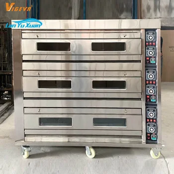 Vigevr 3 Deck 9 Trays digital intelligent bakery equipment electric pizza oven for pizza bread and cake in hot selling