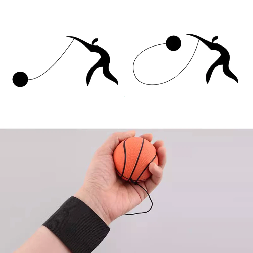 Wrist Elastic Ball Wrist Return Ball Jump Ball High Bouncing Rubber Ball Hand Throw Back Ball Exercise Equipment Children's Toy