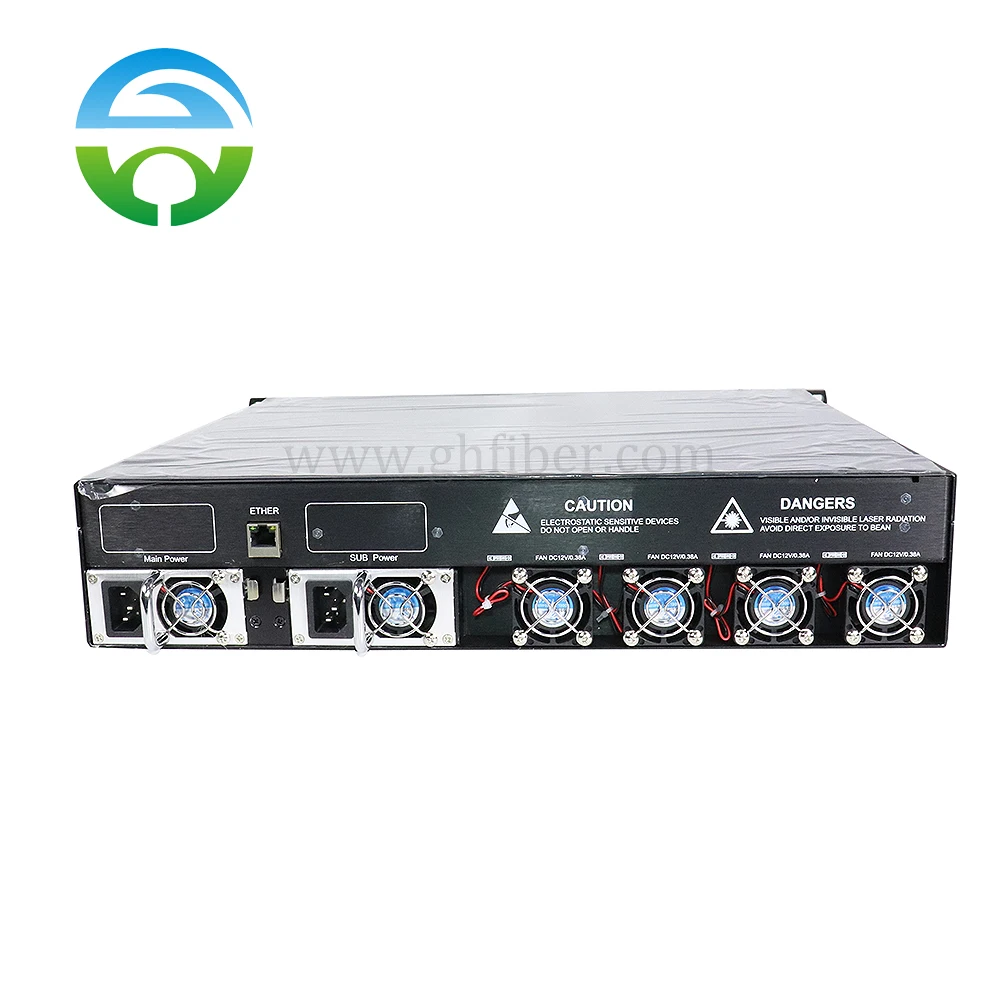 Amplificador óptico con fuente de alimentación dual, CATV YDFA, 32 vías, WDM EDFA, 1550 nm