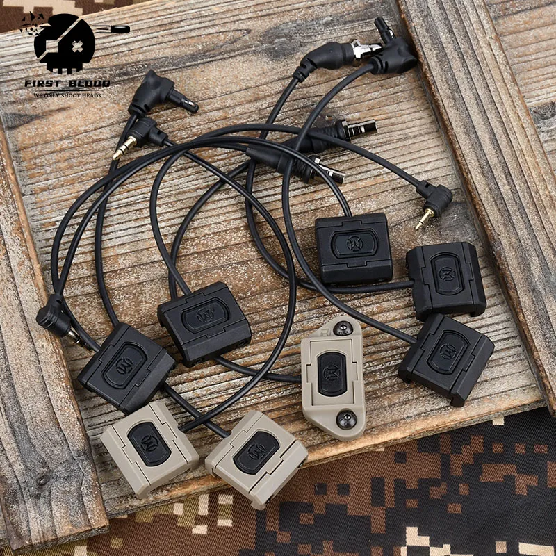 Tactical Flashlight Remote Pressure Switch For M300/M600‑style Flashlight PEQ15 NGAL OGL Tail Button Fit 2.5MM/3.5MM/Crane plug