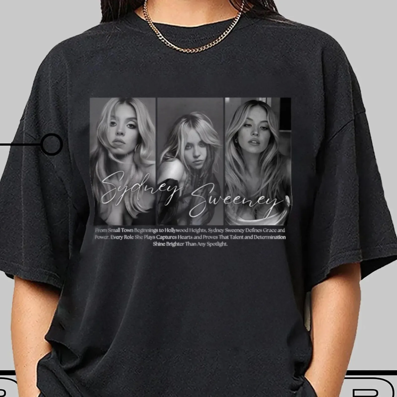 

Sydney Sweeney W01 Graphic Print T-shirt Men'S Short Sleeves T-shirt Short Sleeve Round Neck Casual Cotton Oversized T-shirt