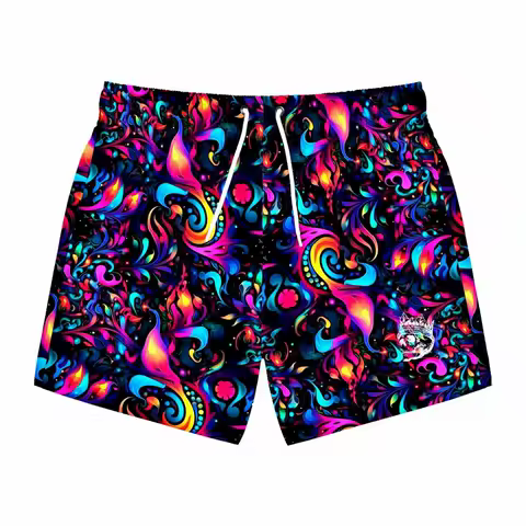 Men's Shorts Summer Casual Shorts Pocket Drawstring Funny Colorful Block Breathable Quick Drying Streetwear Motorsports Pants