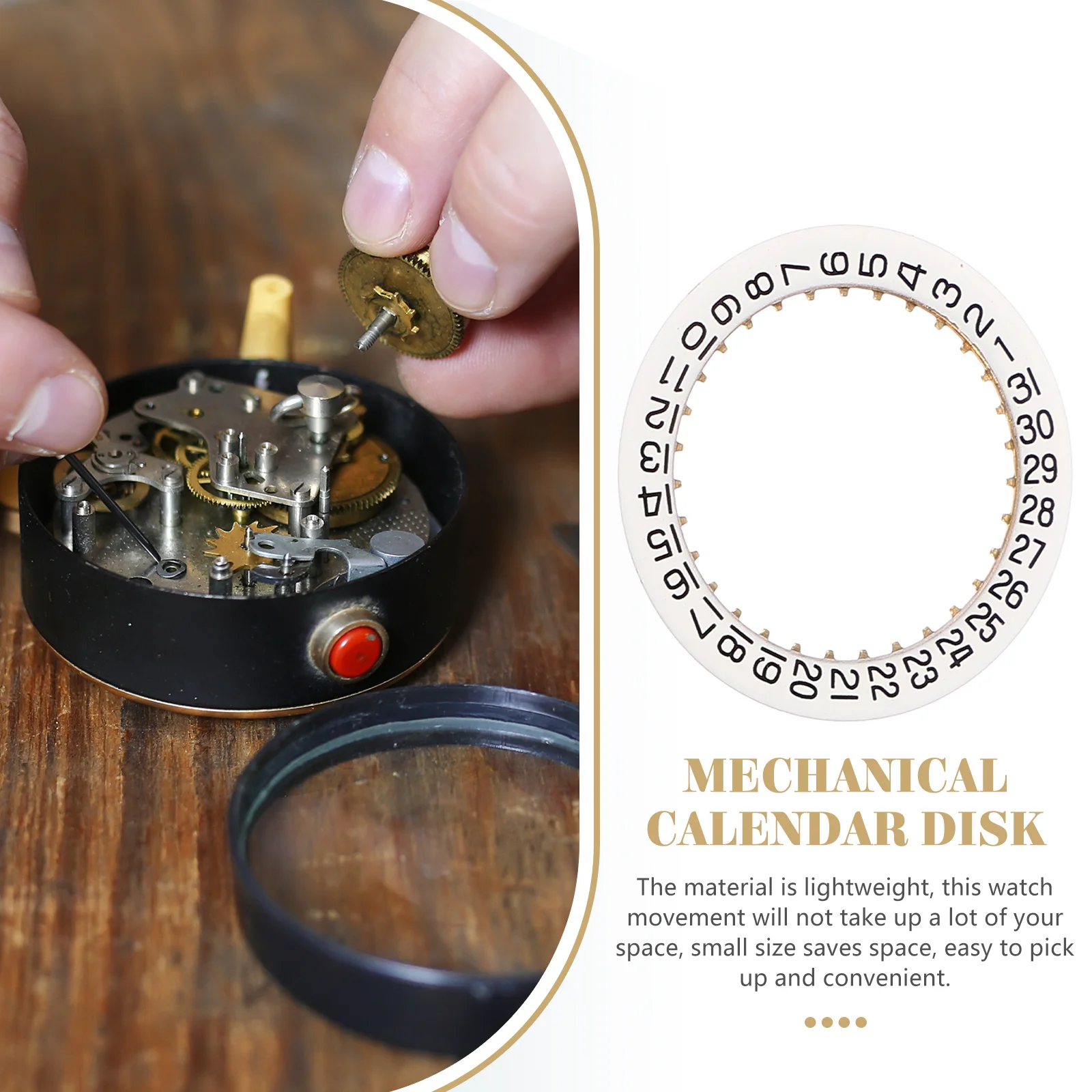 

2834 White Calendar Dial for Watch Repair Lightweight Mechanical Movement Disc Accessories Replacement Parts