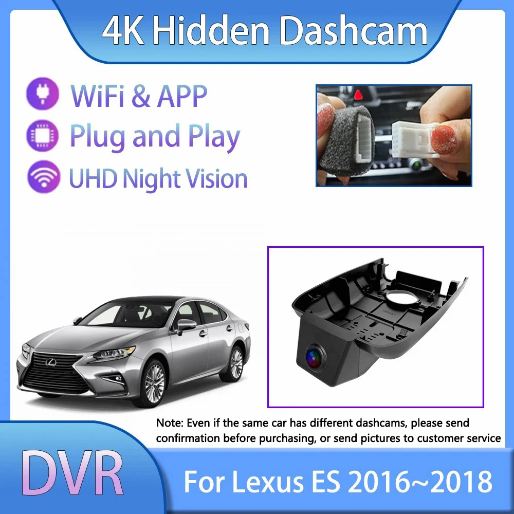 

For Lexus ES XV60 2016 2017 2018 Video Recorder DVR WiFi Hidden Dash Cam Plug And Play Lens Front And Rear Camera Accessories