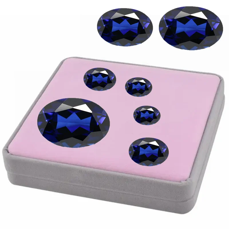

Top Quality Blue Sapphire Oval Faceted Cut Gemstone For Jewelry Making Earrings Charms Beads Precious Stone Mohs Hardness Gems