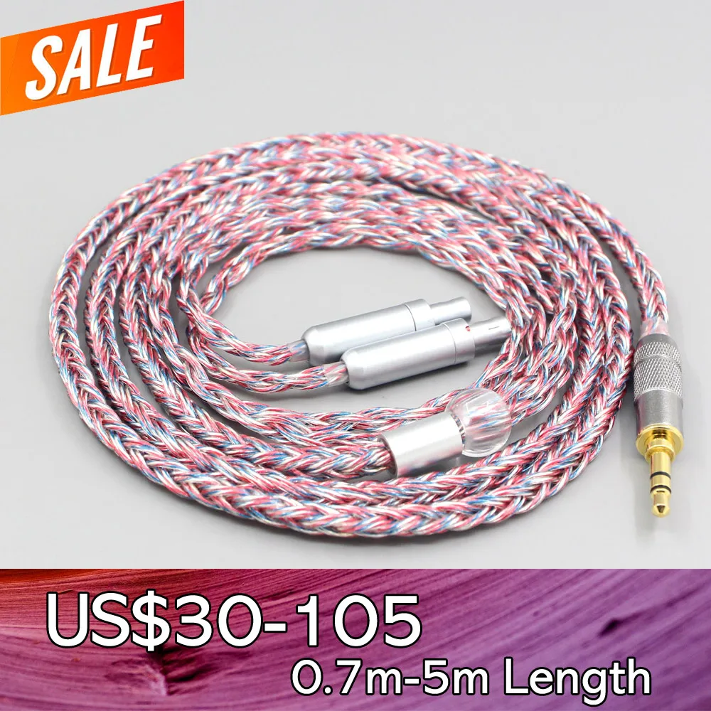 

LN007573 16 Core Silver OCC OFC Mixed Braided Cable For Sennheiser HD800 HD800s HD820s HD820 Dharma D1000 Earphone Headphone