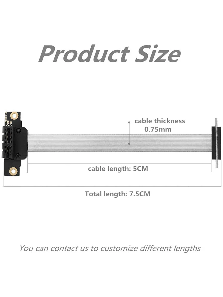 Gen 4 X1 kabel Riser podwójny 90 stopni kątowy PCIe 4.0x1 do x1 przedłużacz PCI Express 4.0 1x karta rozszerzająca wstążka Extender