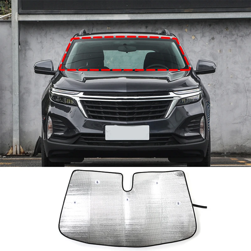 

For Chevrolet Equinox Foil Silver Car Front Glass UV Sunshade Car Interior Protection Accessories 1Pcs