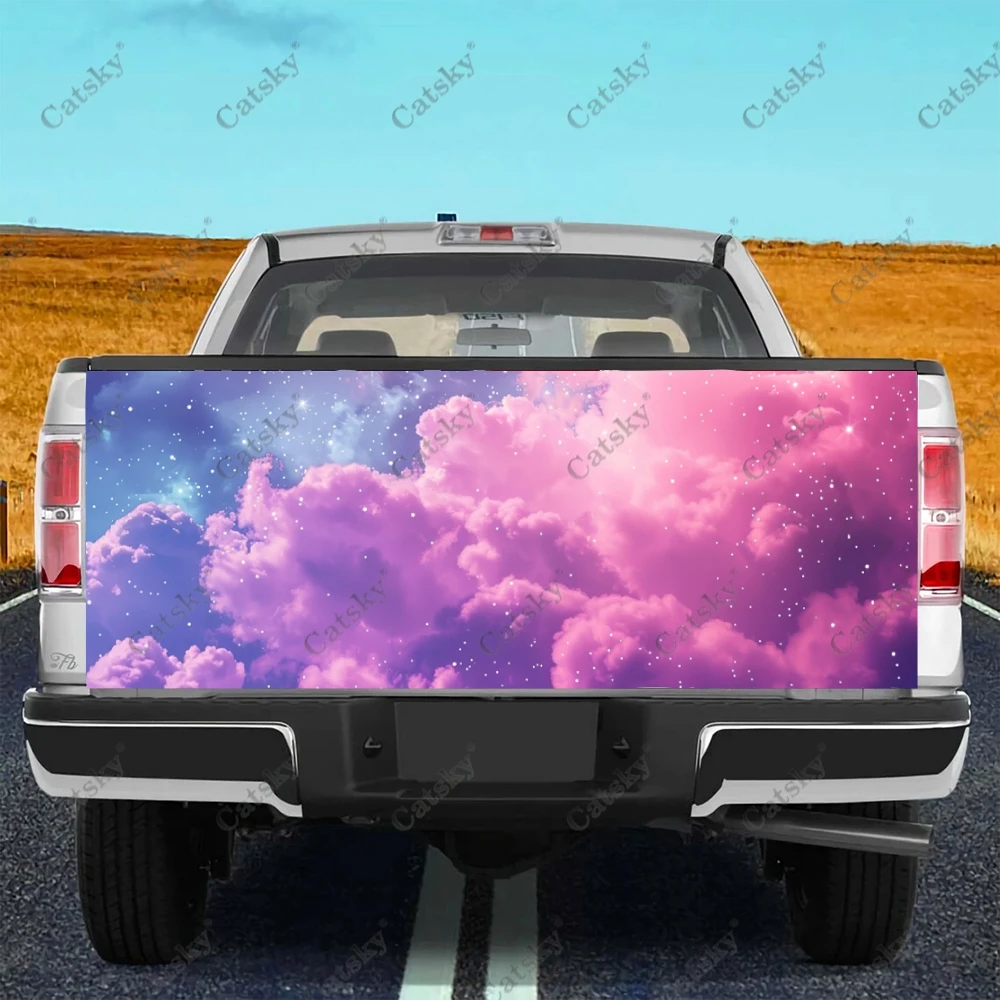 Pastel Clouds Floating Truck Tailgate Wrap Professional Grade Material Universal Fit for Full Size Trucks Weatherproof