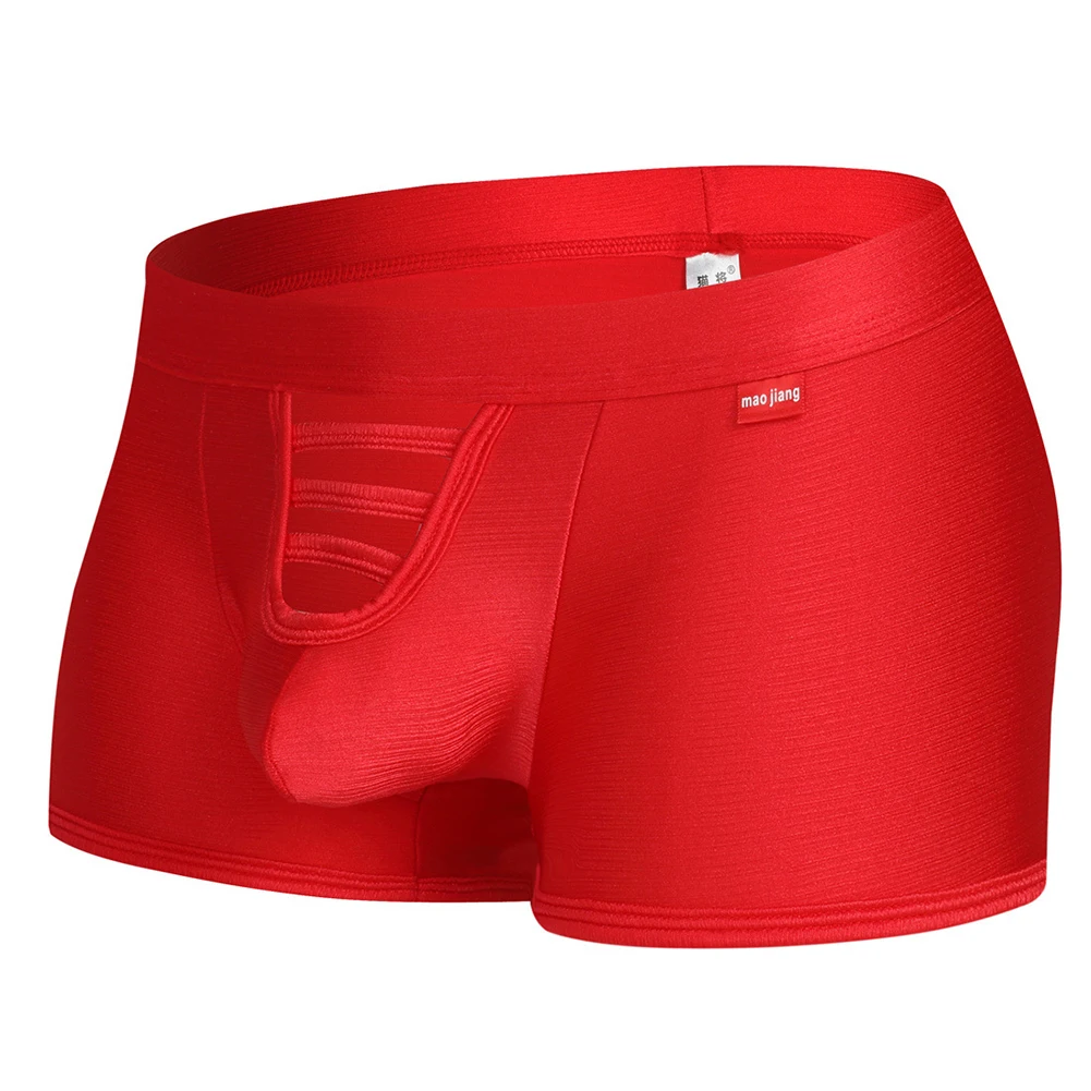 Biquínis em bolsa oca sólida masculina, lingerie de cintura média, shorts lustrosos a óleo, calções de ginástica fitness esportiva, troncos